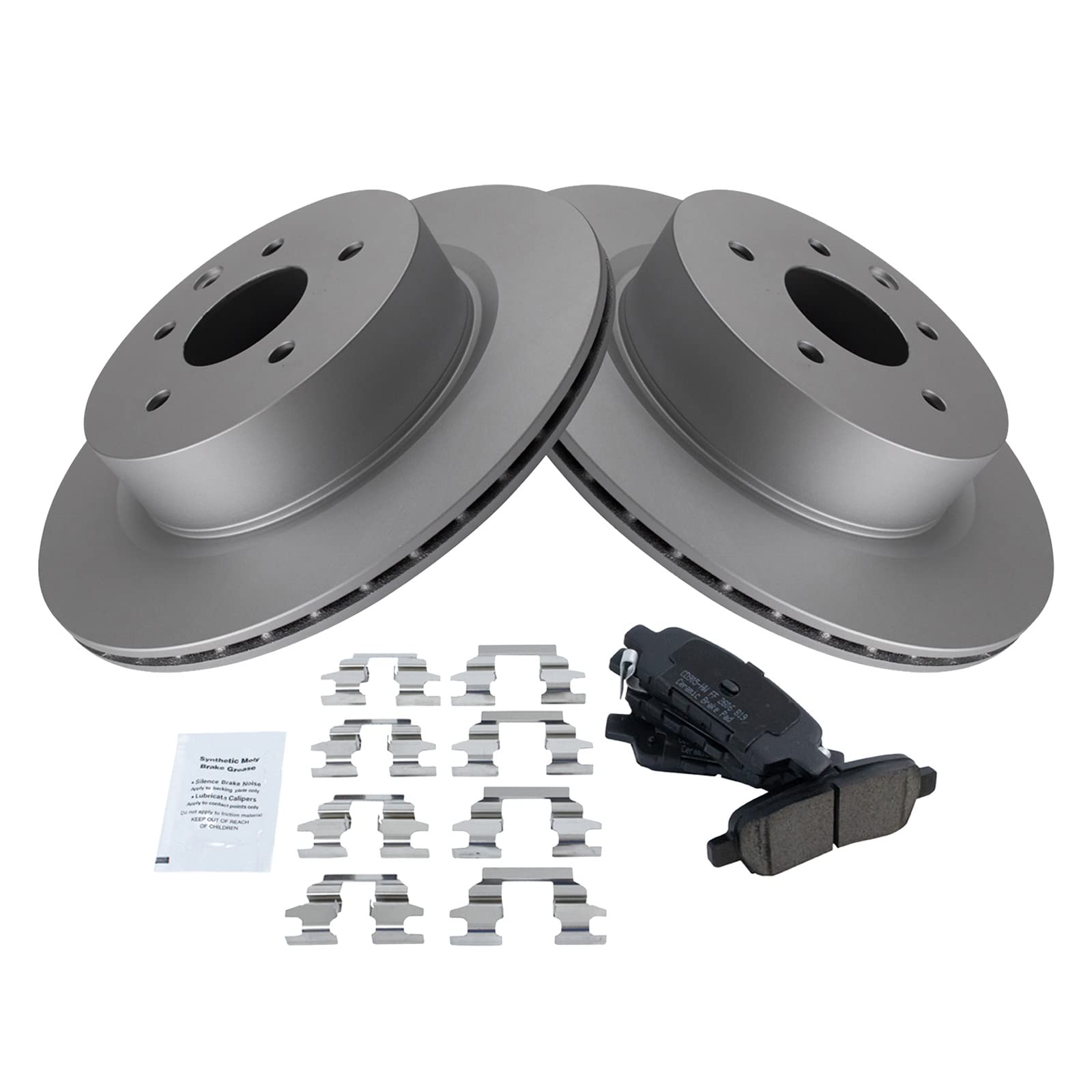 Trq Rear Brake Pad & Rotor Kit Brake Pads Brake Rotor Ceramic Premium G-Coated Compatible With 2009-2023 Nissan Maxima