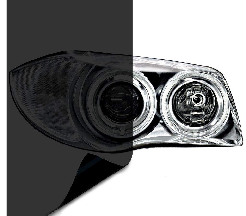 Vvivid Dark Black Headlight Taillight Tint Air-Release Vinyl Wrap Film Roll (60'' X 17.9'')