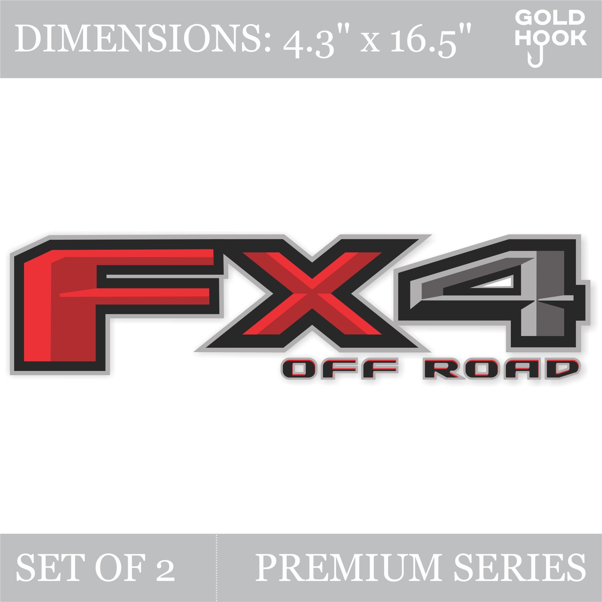 Fx4 Off Road Decal Replacement Sticker F150 Bedside F Truck Super Duty F250 F350 F450 (2015-2018) Premium Series (Metallic Finis