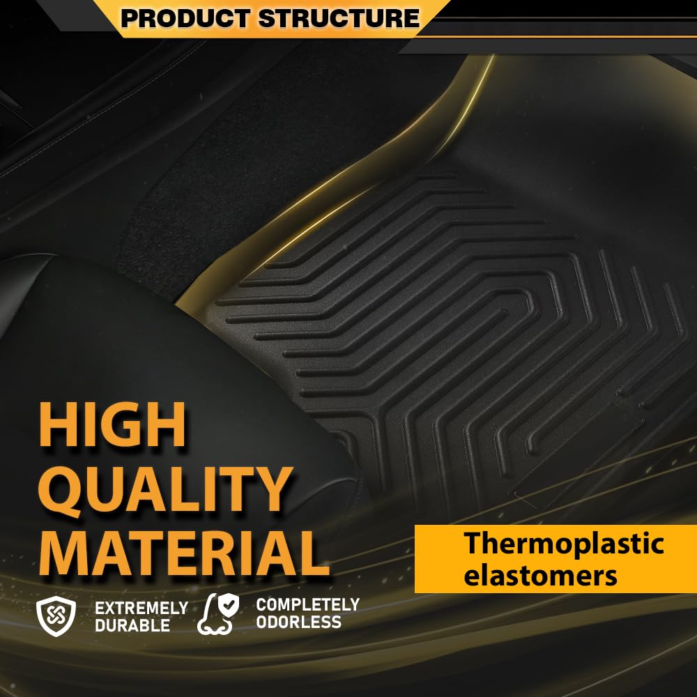 G-PLUS TPE Floor Mats Floor Liners, Compatible with Honda Pilot Sedan & Hatchback Coupe 8 Passenger Models 2016-2022, 1st & 2nd
