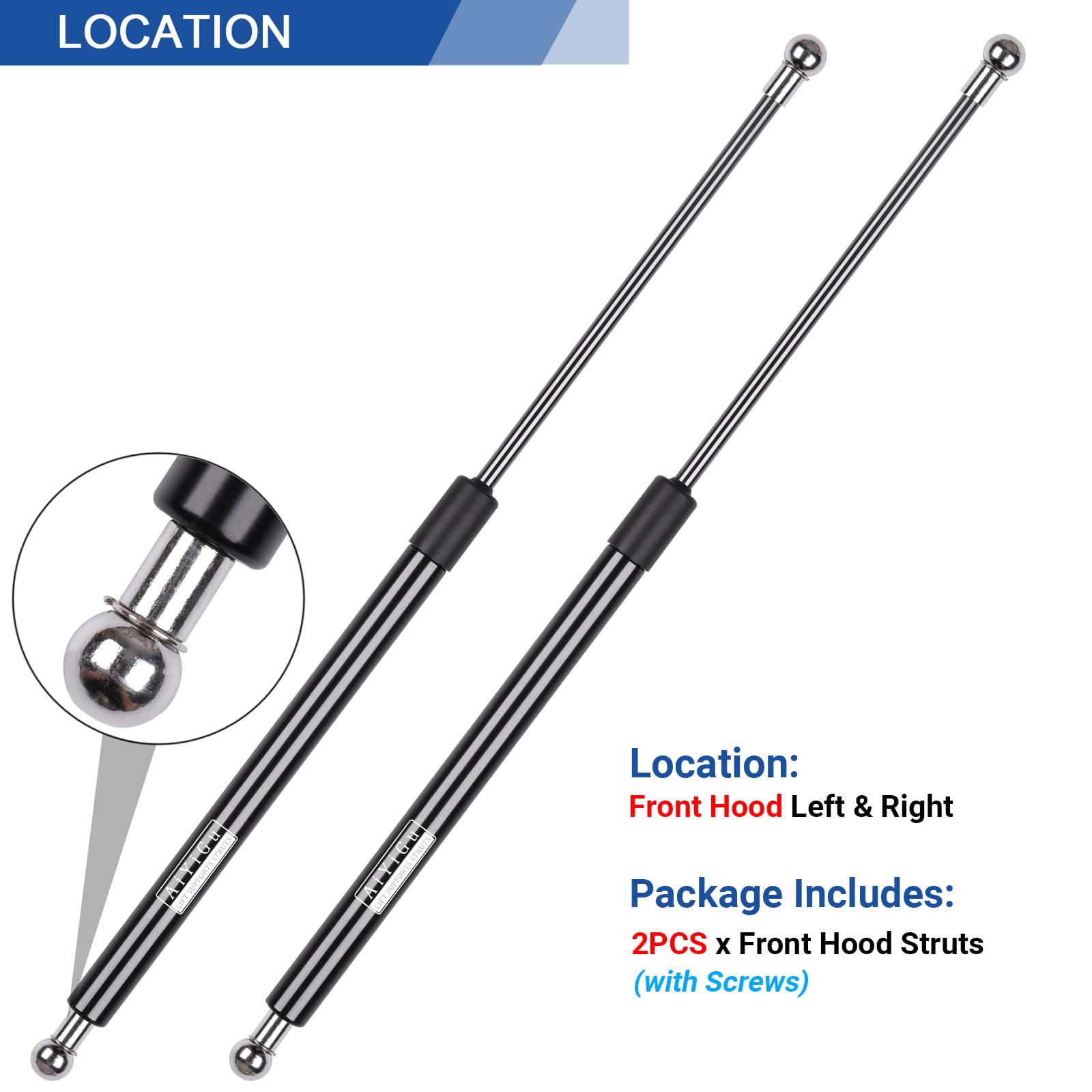AiYiGu Front Hood Struts Shocks Lift Supports Gas Springs 7090 Compatible with Honda Accord 2013 2014 2015 2016 2017, Replacemen