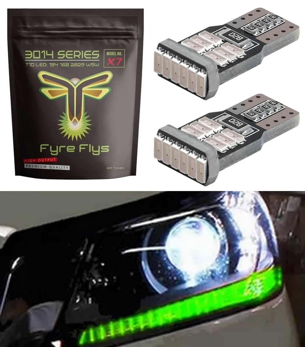 Fyre Flys Led Headlight Drl Strip Bulbs For 2013-2015 Honda Accord Super Bright Canbus Error Free 3014 Series (Green), X7-3014-1