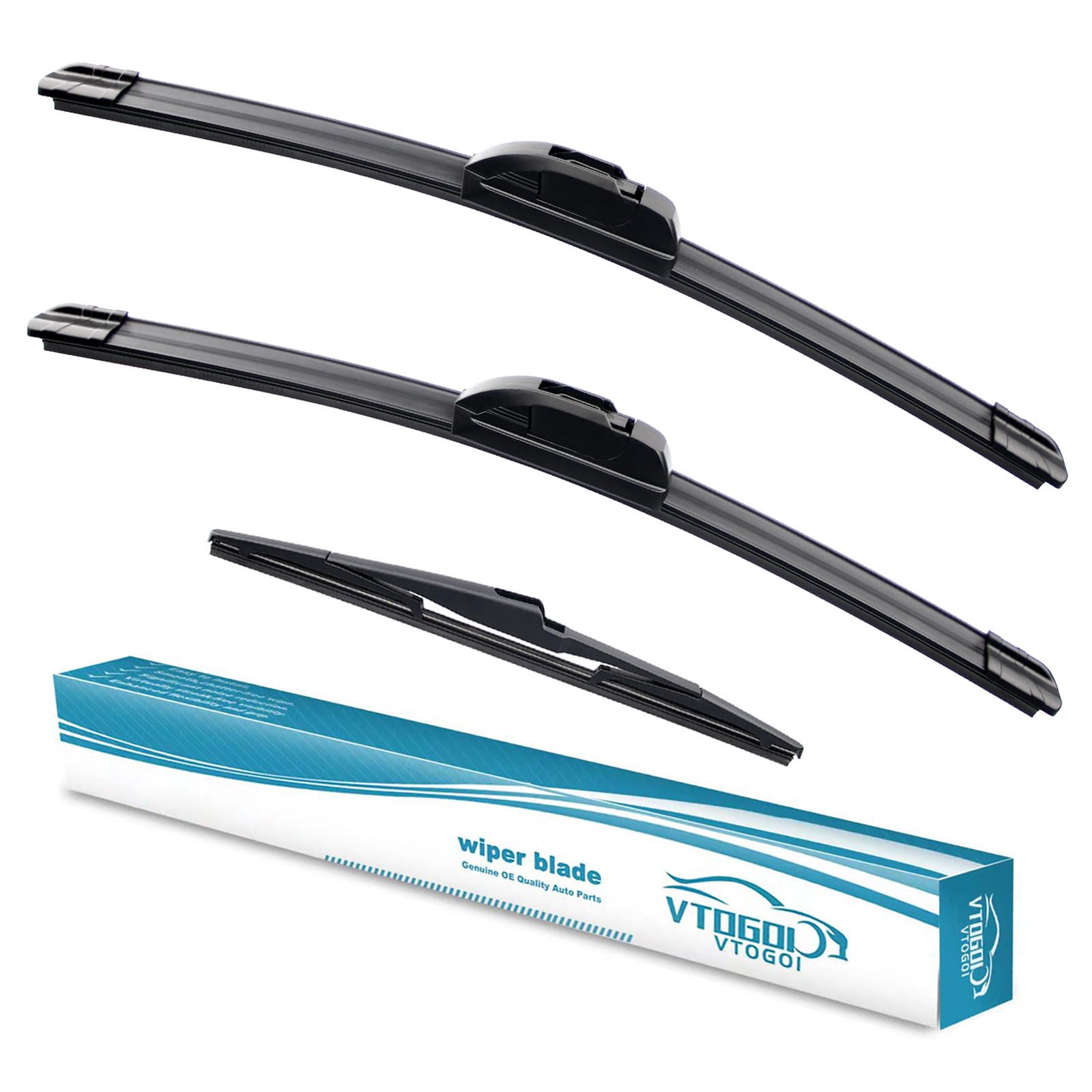Vtogoi Wiper Blades With Rear Wiper Blades Set For 2017-2022 Kia Sportage 2019-2023 Hyundai Santa Fe,Automotive Replacement Wind