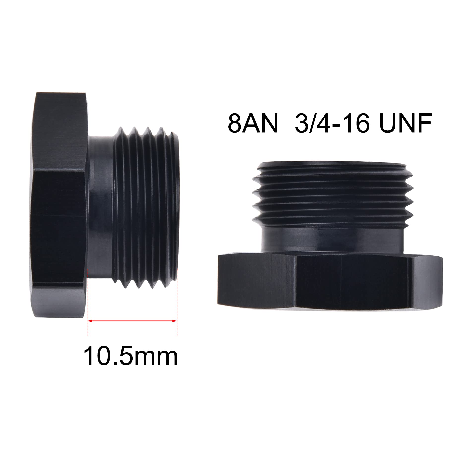 Evil Energy 8An Block Off Cap Orb Plug Fitting Adapter Male Aluminum 2Pcs