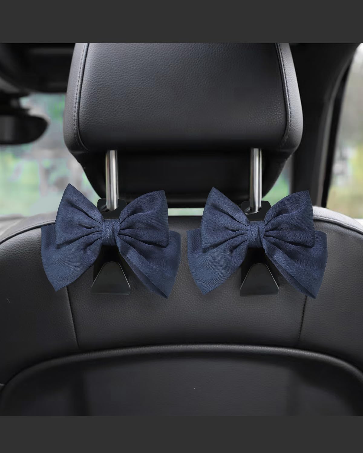 BVGACI 2 Pack Car Purse Hooks, Cute Bow Car Seat Headrest Hook Hanger for Purses and Bags (Sapphire blue)