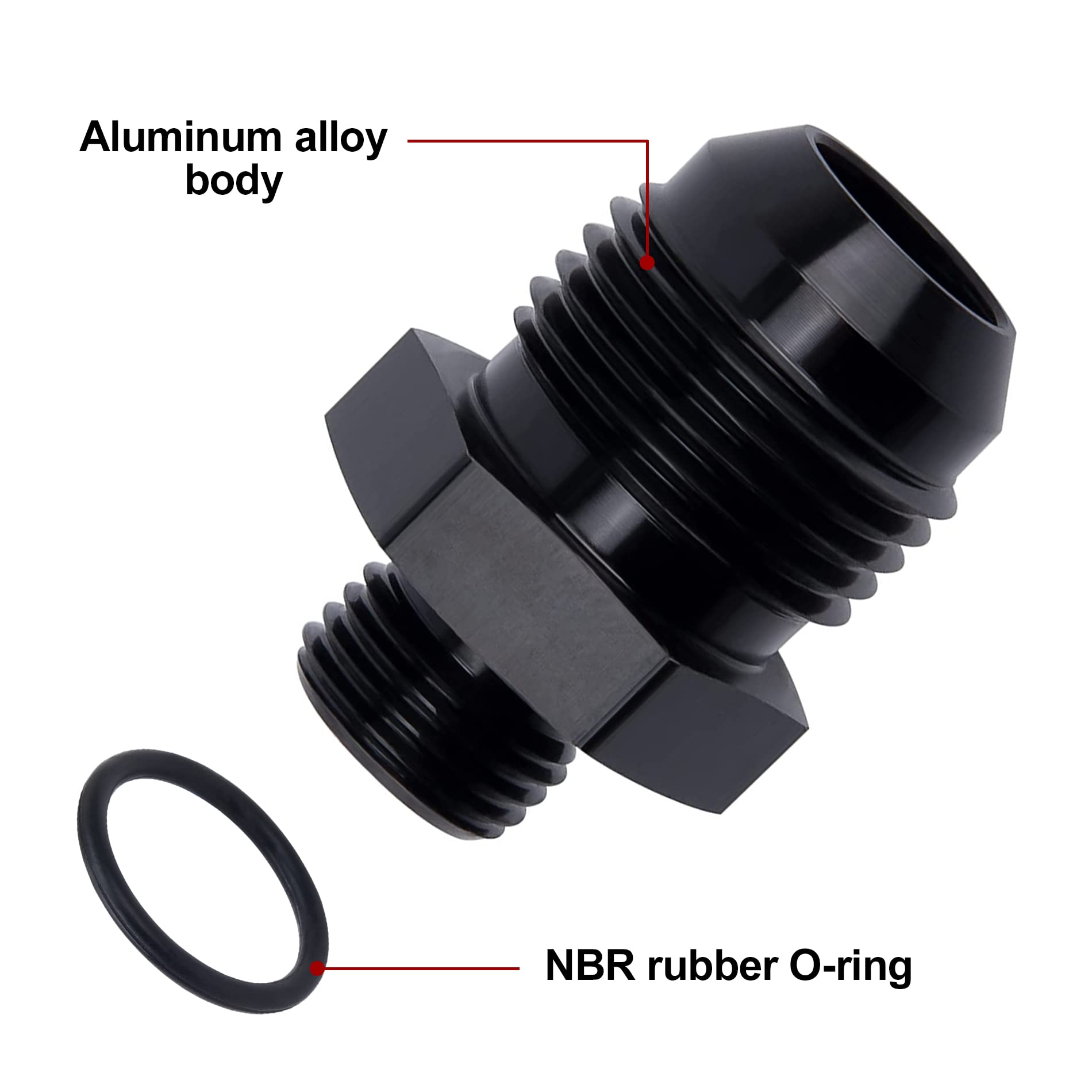 Evil Energy 10An Flare To An6 Orb Male O-Ring Fitting Adapter 2Pcs