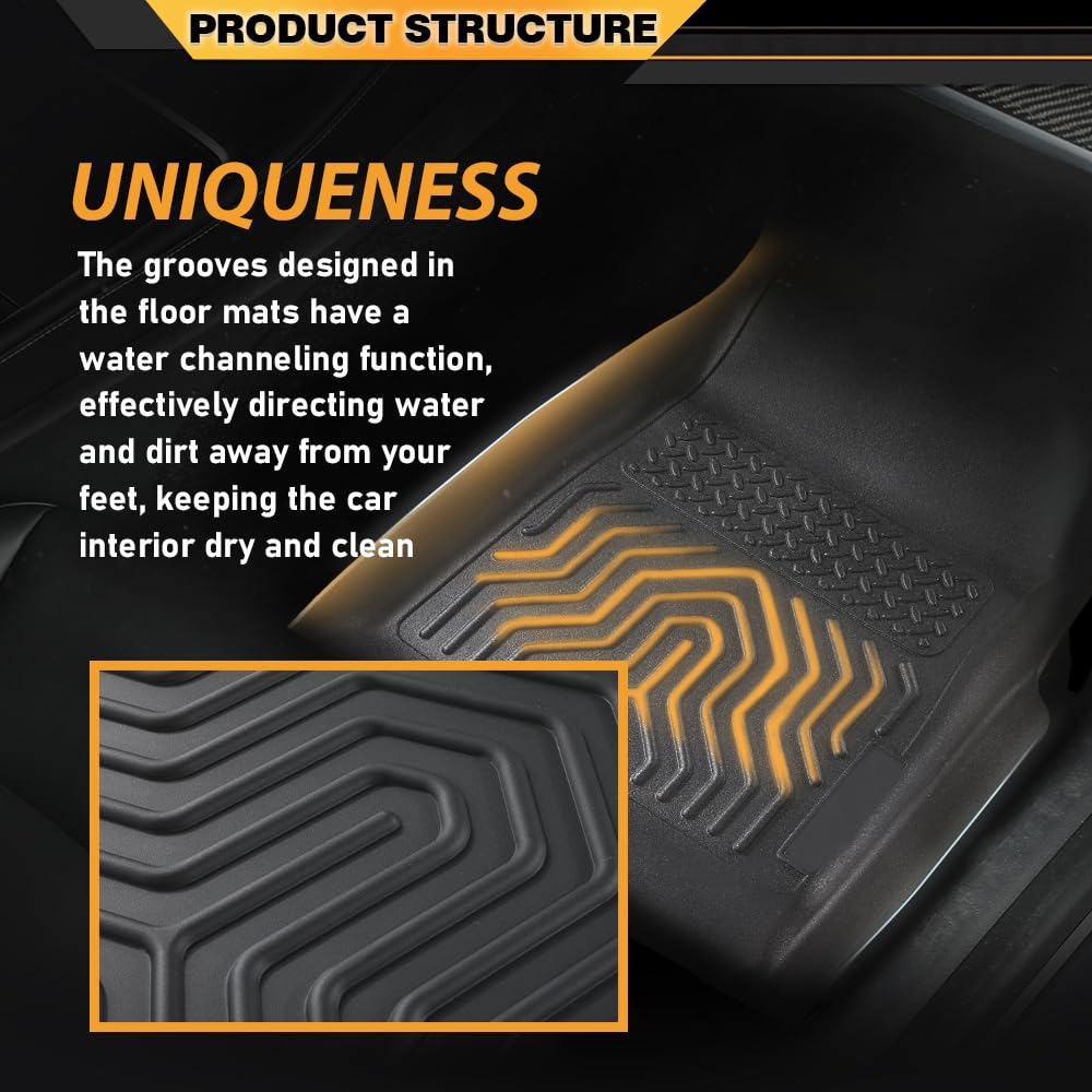 G-PLUS TPE Floor Mats Cargo Liners Compatible with Chevy Colorado Crew Cab 2015-2022/Fit GMC Canyon Crew Cab 2015-2022 All Weath