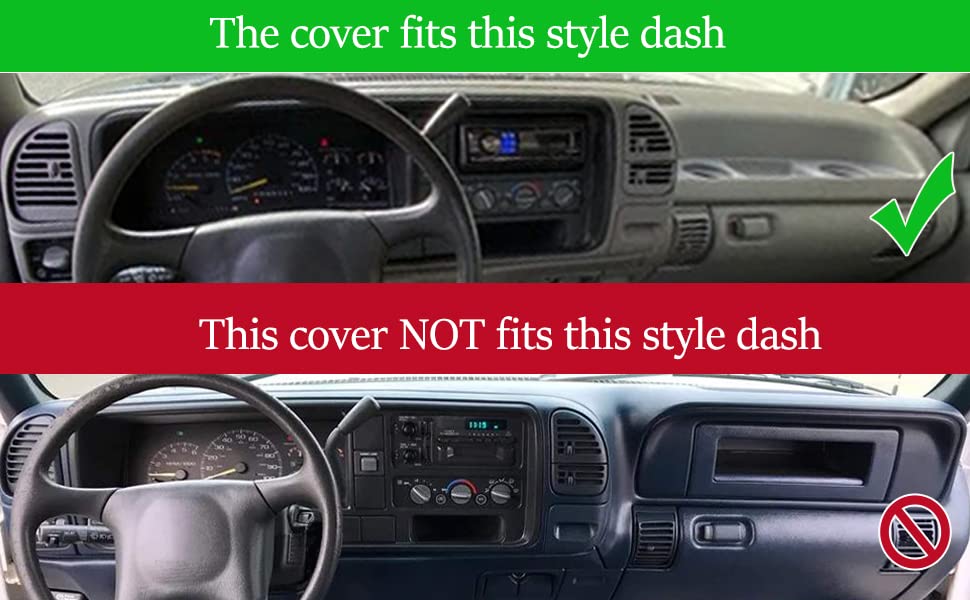 Yiz Dash Cover Mat for 1995-1996 Chevy Silverado, GMC Sierra, Beige, Polyester