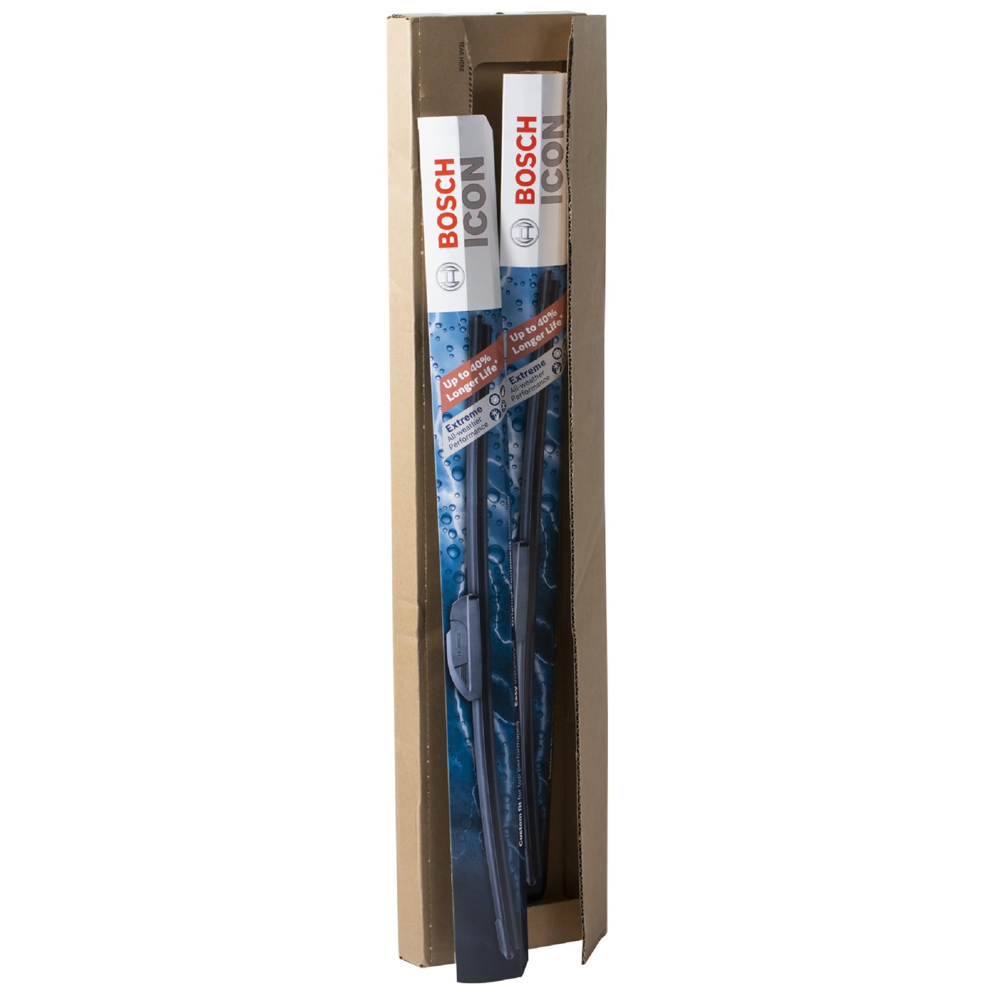Bosch ICON Beam Wiper Blades - Natural Rubber, 2-Pack (26A & 16A) - Driver & Passenger Side