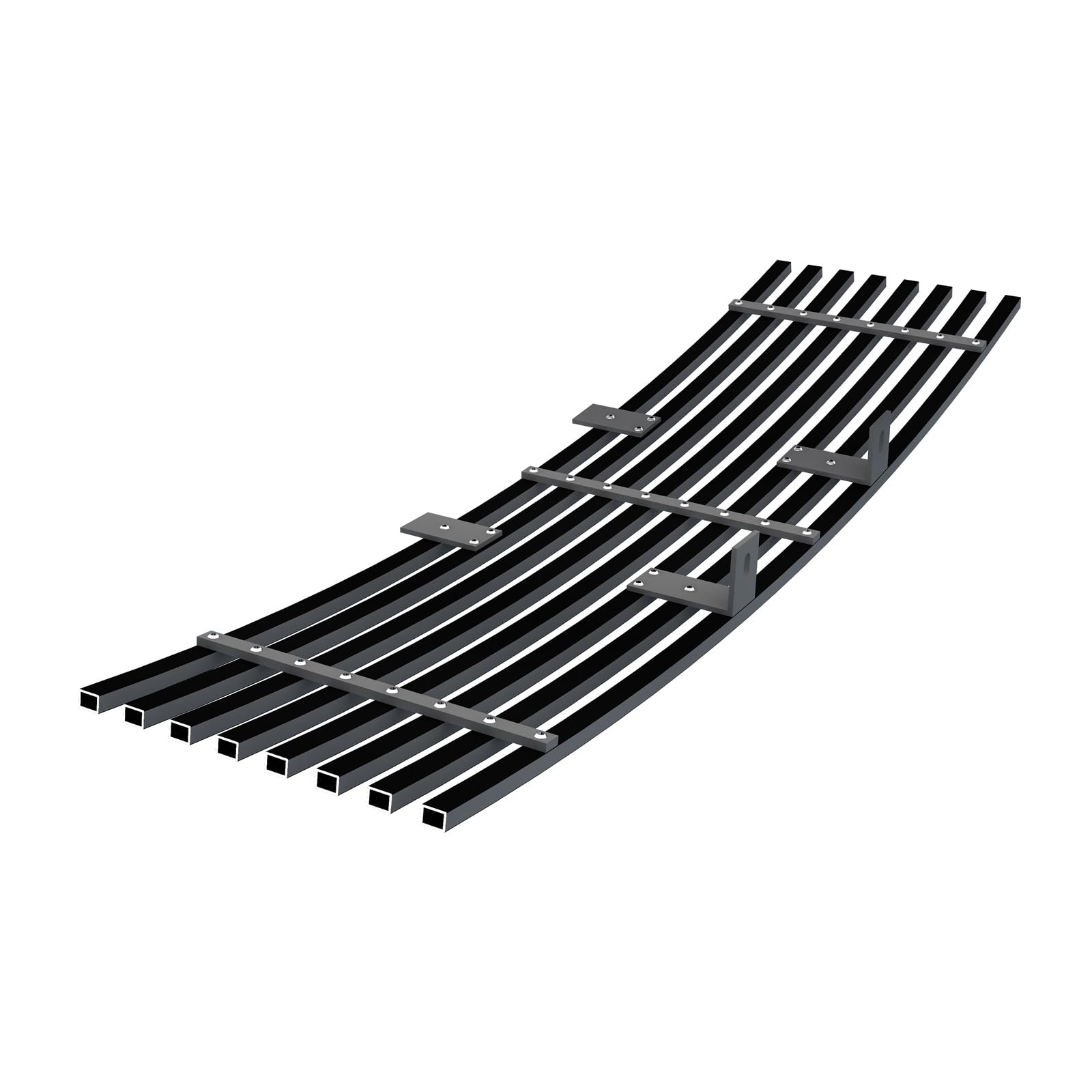Aps Compatible With Ford F-150 2009-2014 Lower Bumper Stainless Steel Black 8X6 Horizontal Billet Grille Insert F66789J