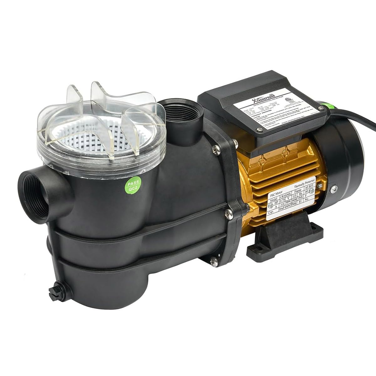 Xtremepowerus 3/4Hp Swimming Pool Pump (2400Gph) Pond Self Prime Above-Ground Pond Spa Pool Pump Strainer Basket 1.5'' Npt Liste