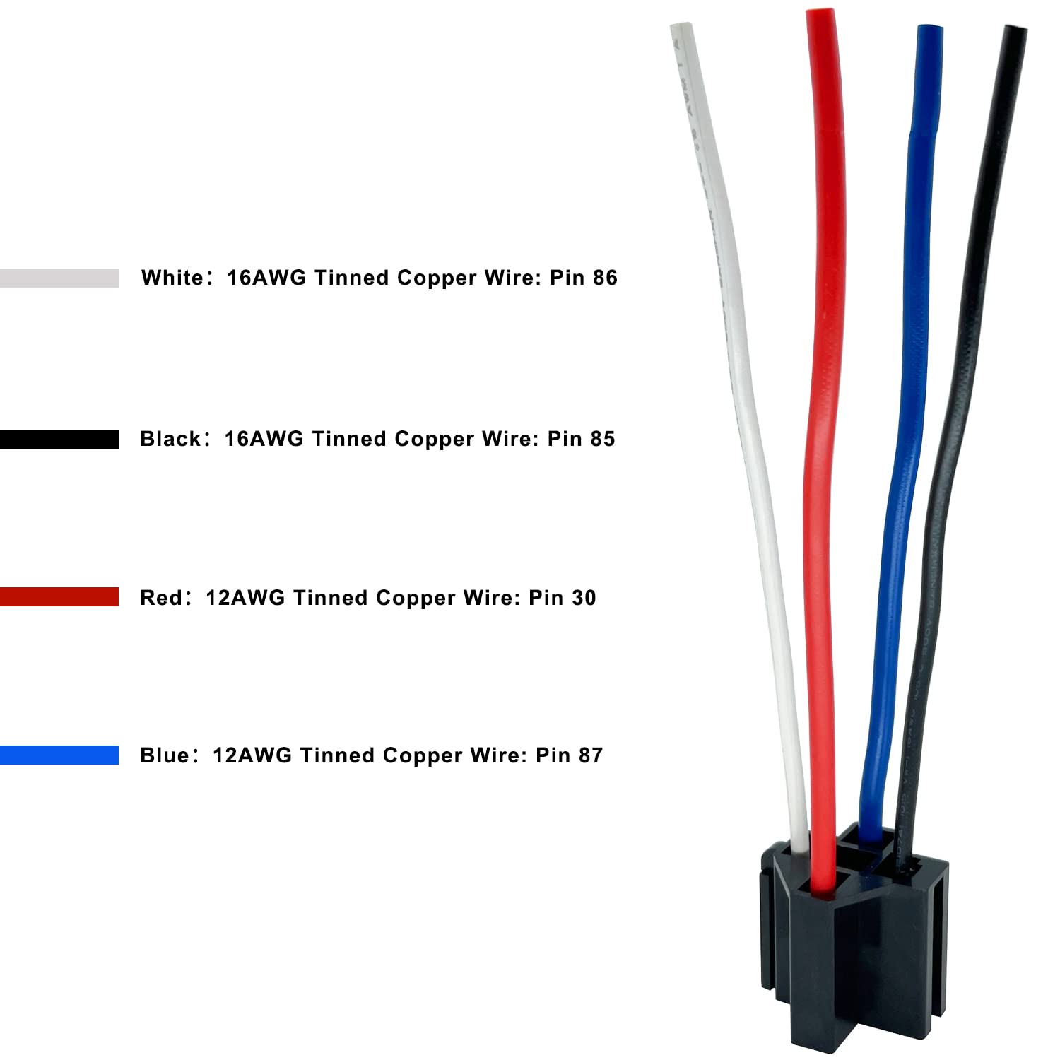 Irhapsody 4-Pin 40/30Amp 12V Relay Kit, Spst 12-Volt 2-Pack Automotive Relay, With Interlocking Harness Socket Holder And Heavy-