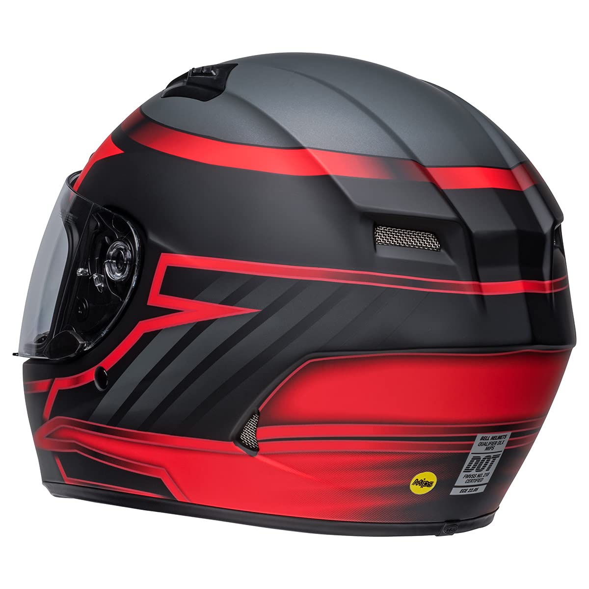 Bell Qualifier Dlx Mips Street Helmet (Raiser Matte Black/Crimson - Small)