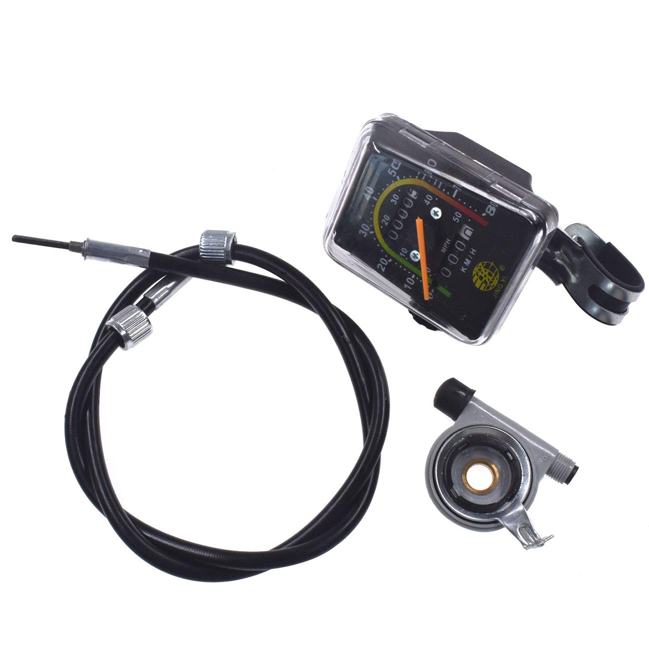 HGC Resettable Speedometer Odometer Gauges Analog Classic Style Vintage Universal For 26 Motorized Bike Exercycle