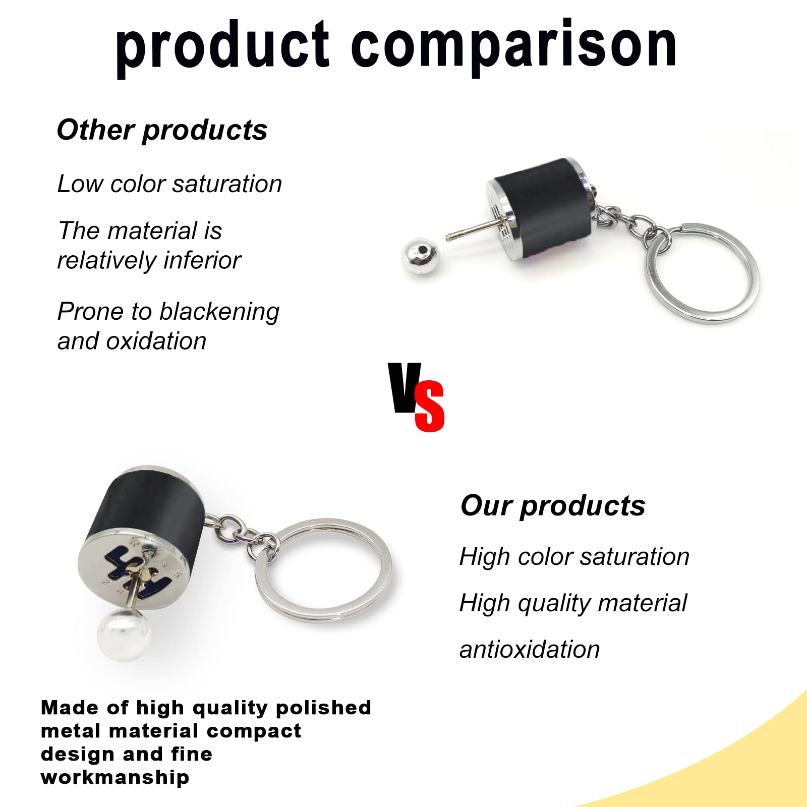 Stymart Shifter Gear Keychain, 6 Speed Gear Box Shifter Keychain Key Chain Ring, Mini Car Gear Shift Stick Knob Keyring, Car Key