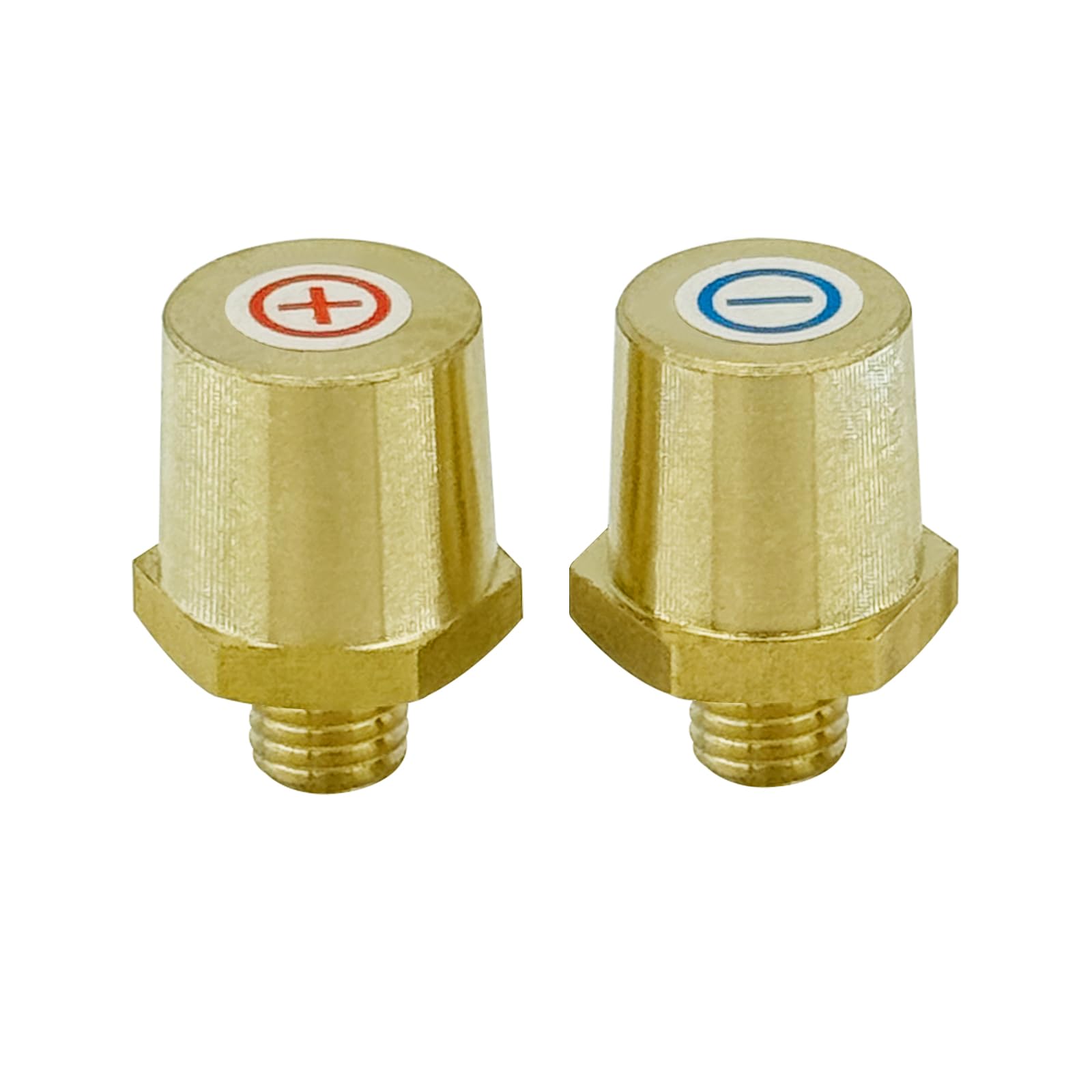 Ampper 3/8-16 Thread Male Brass Side Post Battery Terminal Charging Posts, Standard Side Post 3/8 Battery Post Adapter (+/-) Com