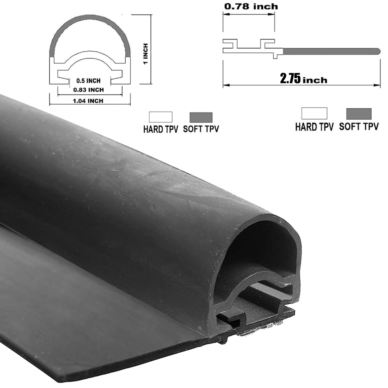 Wankic RV Slide Out Seal, 1.5" x 2.75" x 35', Rubber, Black, Model 018-312-EKD, Durable Wiper Seal for Camp