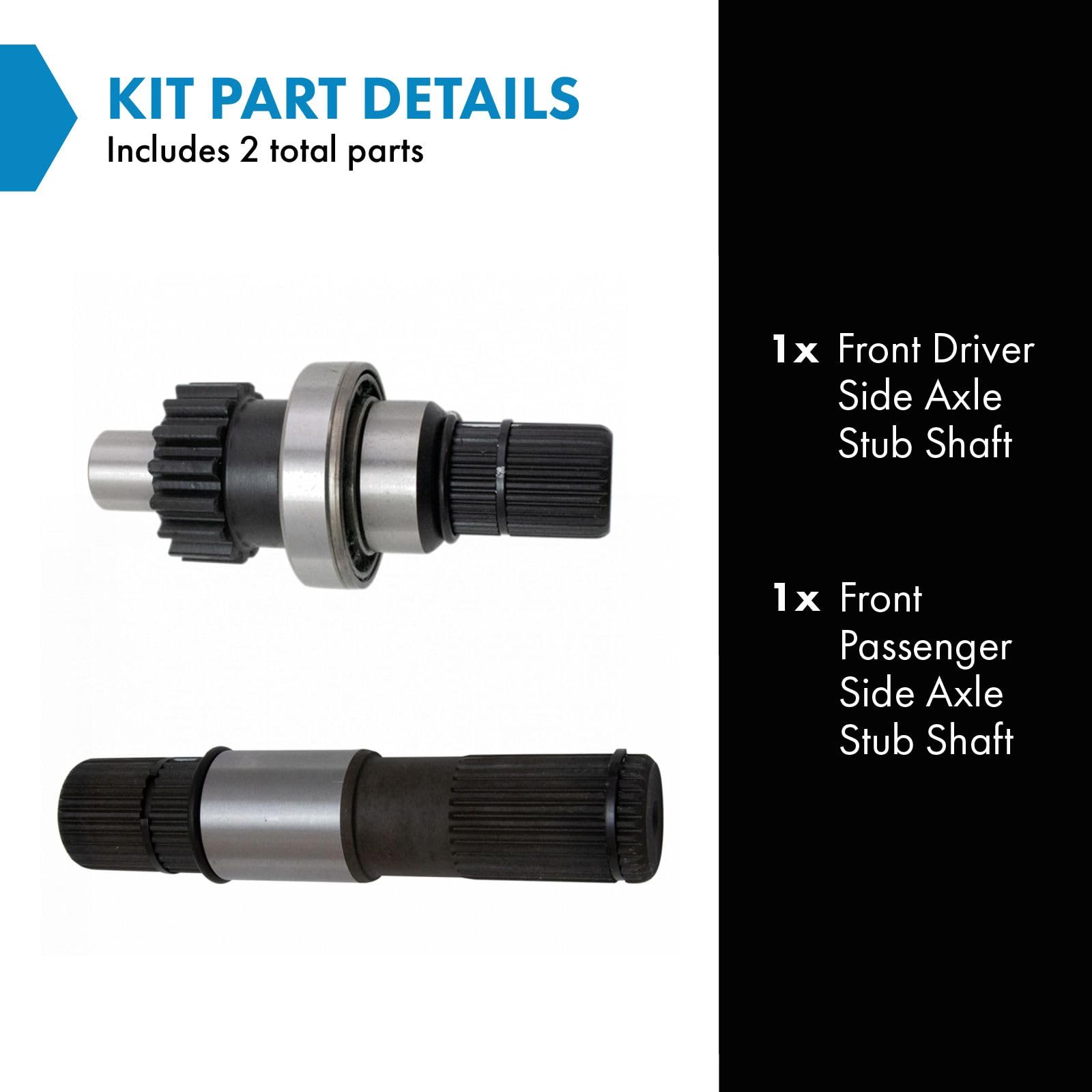 TRQ Front Inner Axle Stub Output Shaft Assembly LH RH Pair for Ram 1500 Truck
