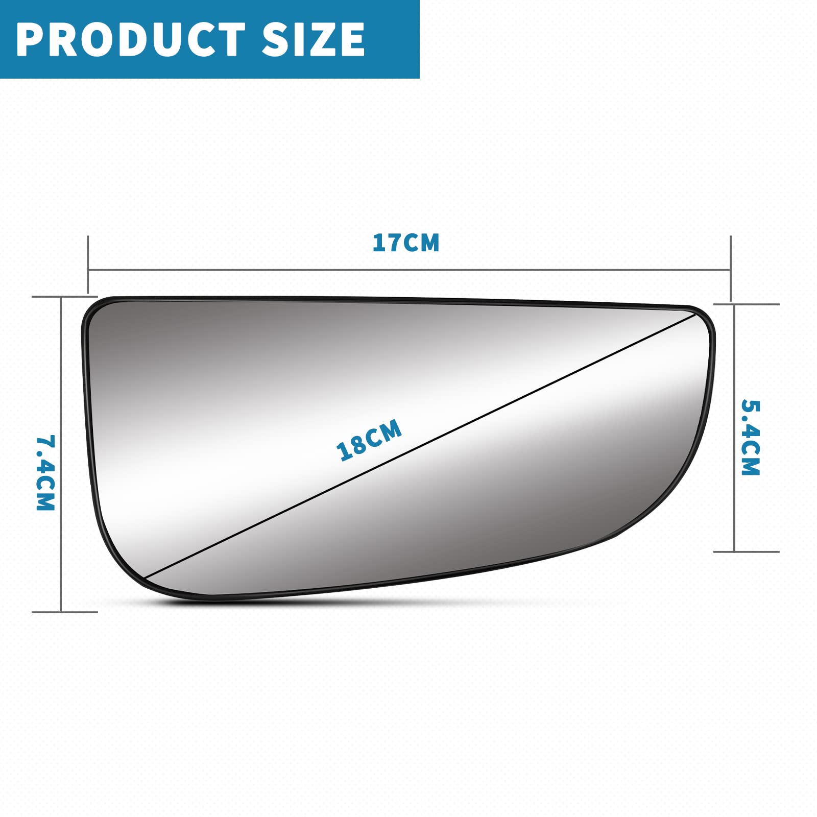 Passenger Side Lower Mirror Glass Compatible With 2009-2020 Dodge Ram 1500 2500 3500 4500 5500 Towing Mirrors - Right Side View