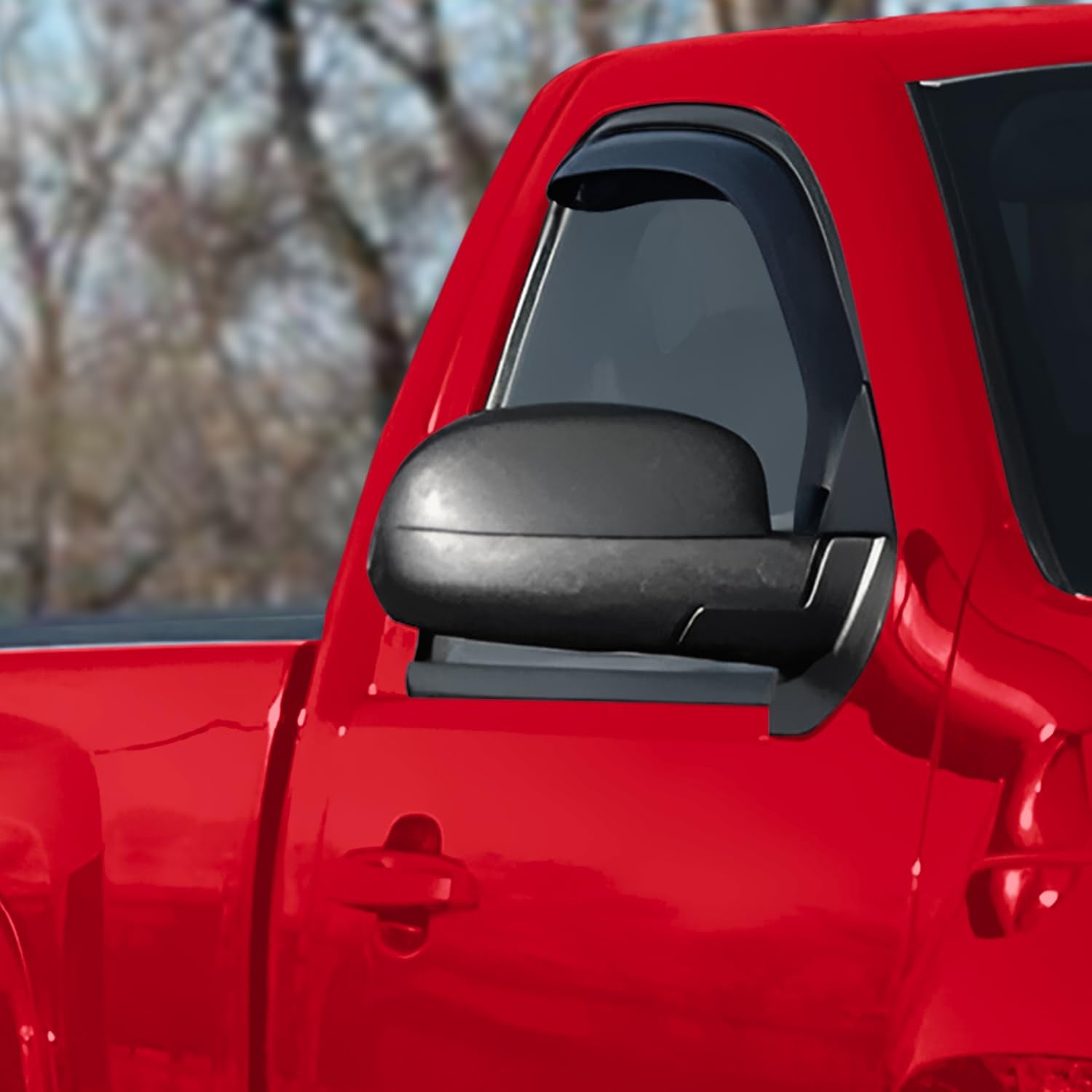 Voron Glass In-Channel Extra Durable Rain Guards For Trucks Chevrolet (Chevy) Silverado/Gmc Sierra 2007-2013 Regular Cab, Window