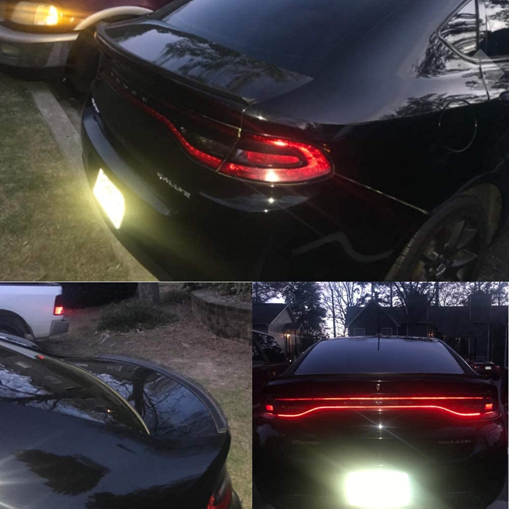 Tutuya Universal Car Spoiler, 4.92Ft/1.5M Matte Black Car Trunk Spoiler Lip Kit Rubber Strip Bar Spoiler Tailfin Tail Fin Rear W