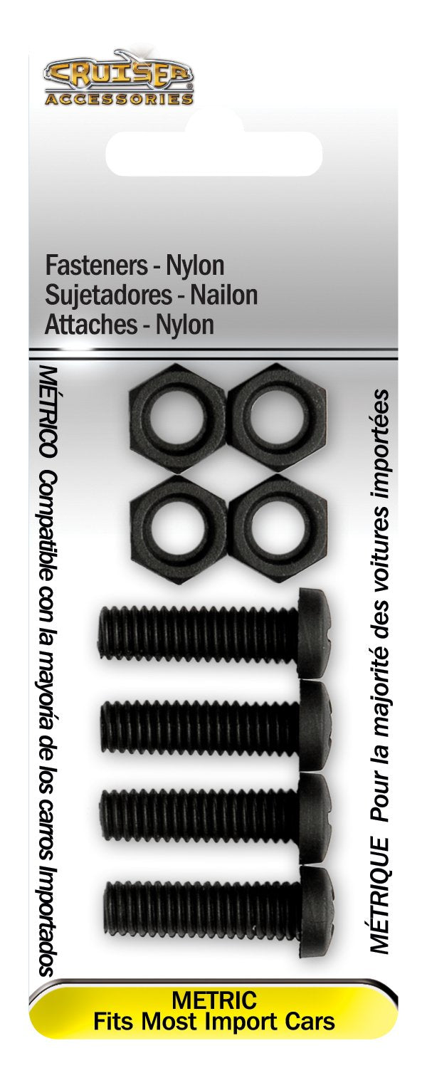 License Plate Fasteners, Imports, Black Nylon