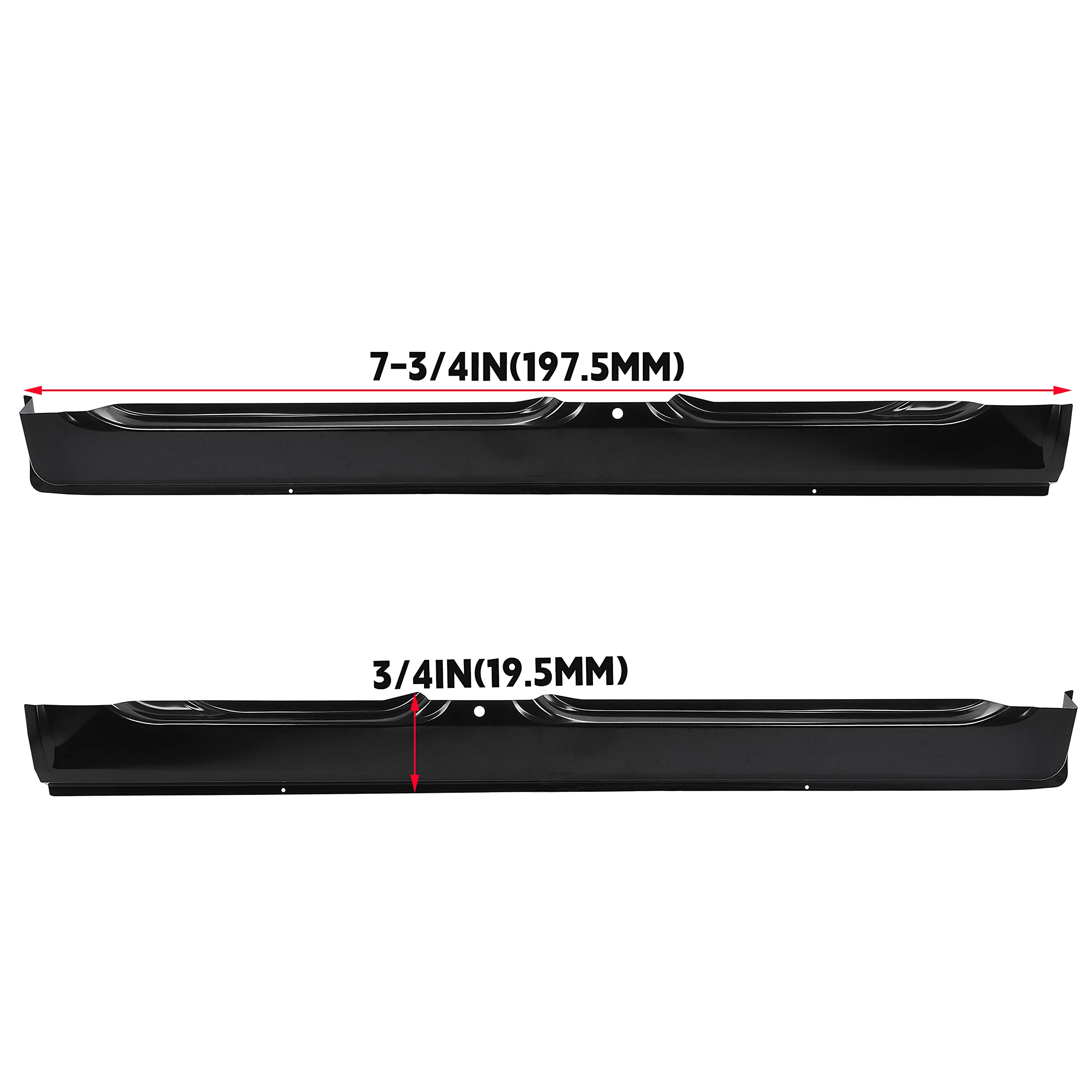 KUAFU Outer Rocker Panel for 2002-2009 Dodge Ram 1500 2500 3500, Alloy Steel, Black, Driver & Passenger Side, Model BL1806