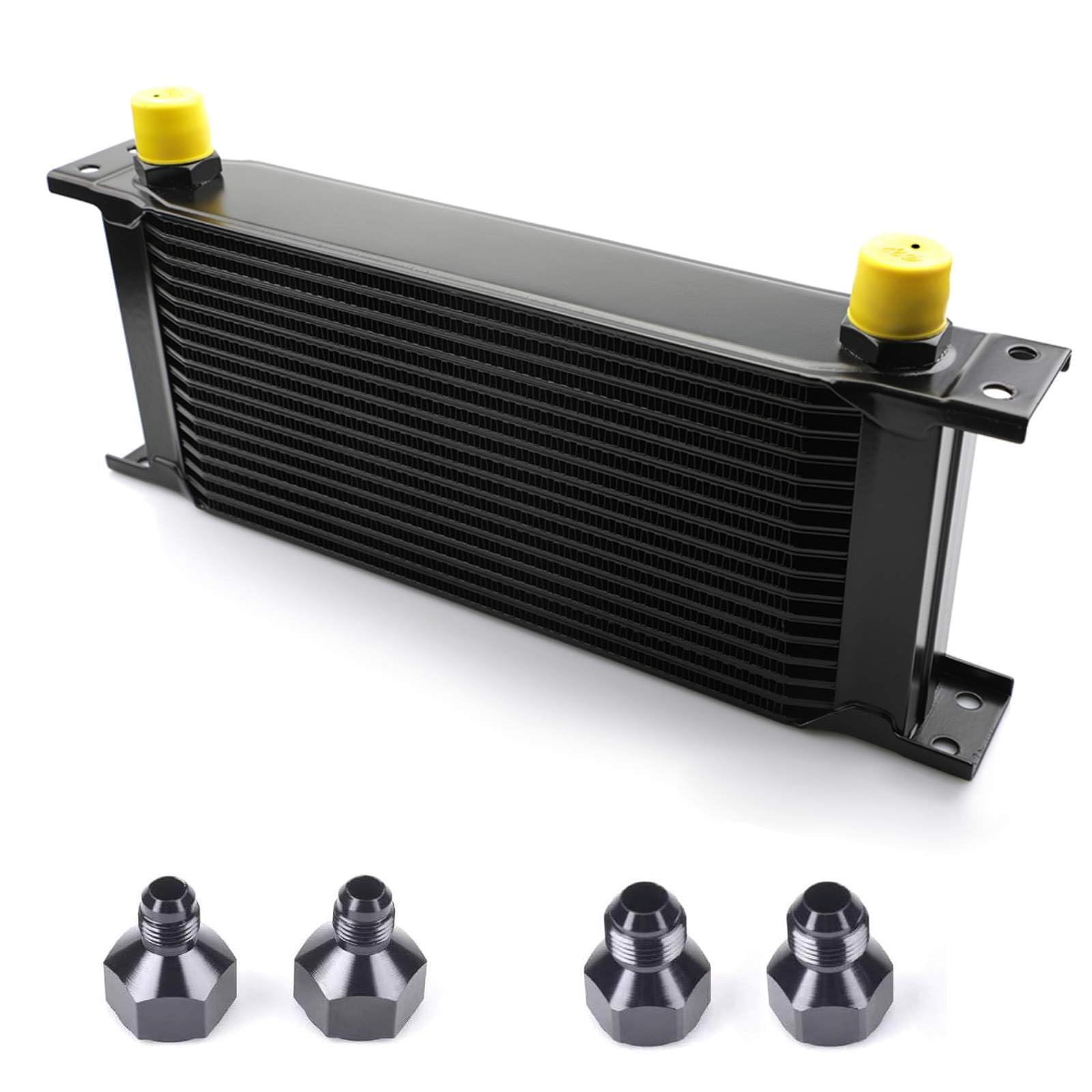 ZHSYMX 16 Row AN10-10AN Stacked Plate Oil Cooler With 6AN 8AN Adapter Universal Engine Transmission British Radiator Oil Cooler 