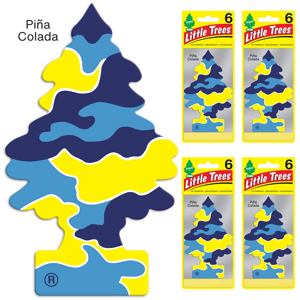 LITTLE TREES Car Air Freshener - Piña Colada, 24 Pack, Long Lasting Hanging Fresheners, Model U6P-60967-AMA