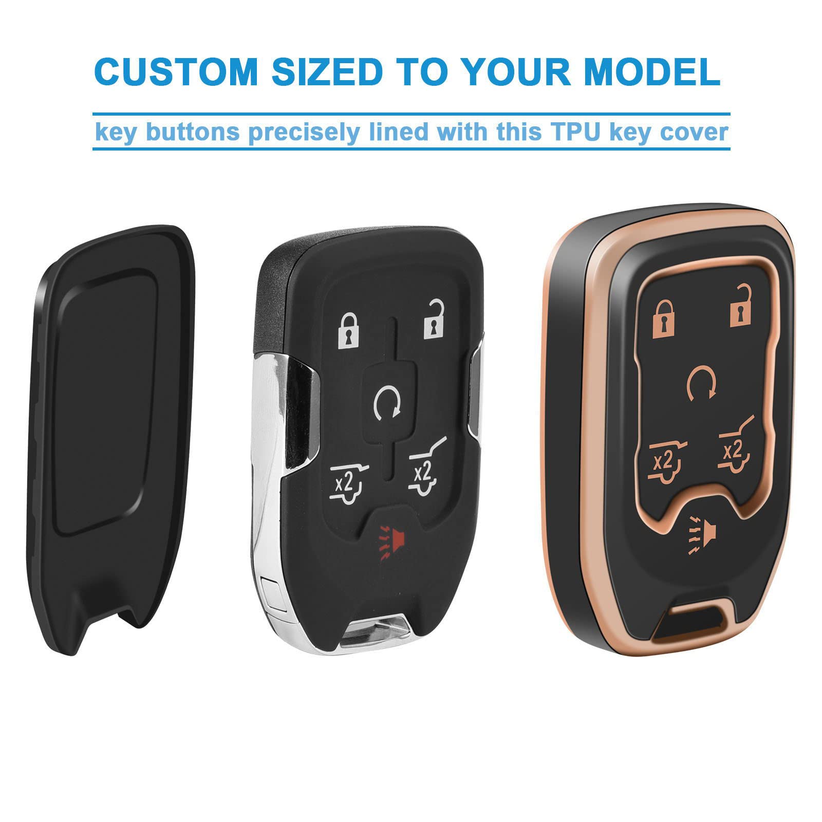 artapek Key Fob Cover for Chevy Tahoe, Suburban, GMC Yukon - 6 Button TPU Case, Green