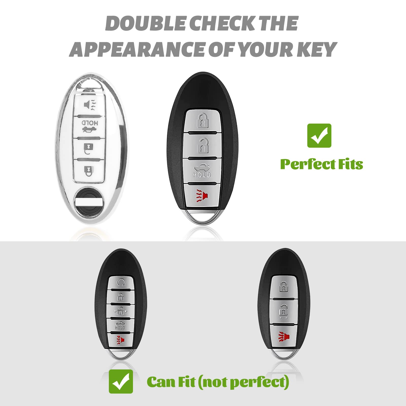 COGEEK Key Fob Cover with Bling Lanyard, Compatible with Nissan Altima Rogue Sentra Pathfinder Maxima Titan Murano Kicks Soft TP
