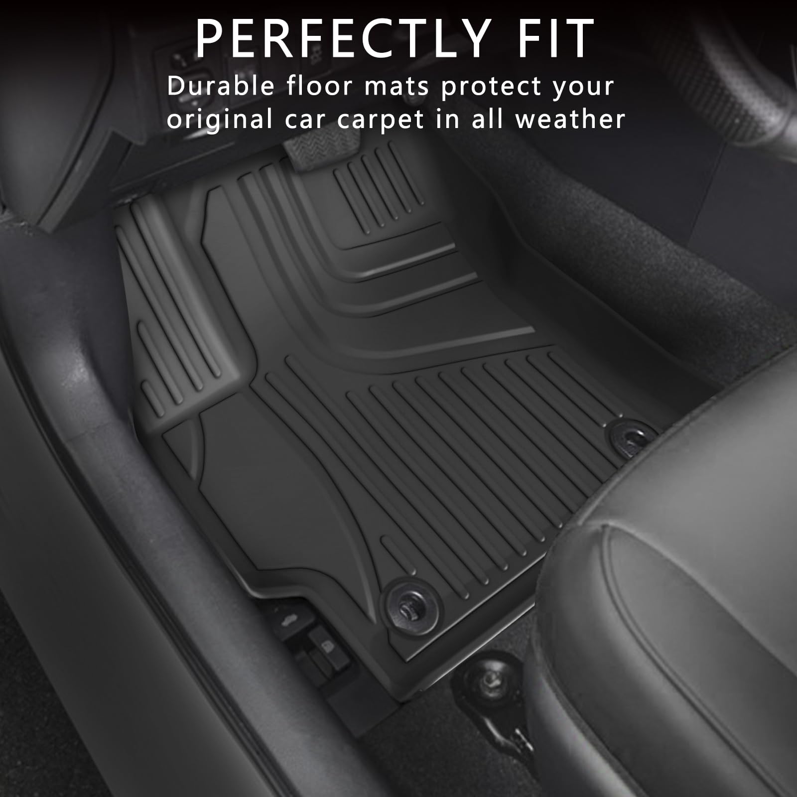 Aomsazto All Weather Floor Mats Compatible With 2022-2025 Toyota Corolla Cross Fwd, Heavy Duty Tpe All Weather Car Floor Mats, A