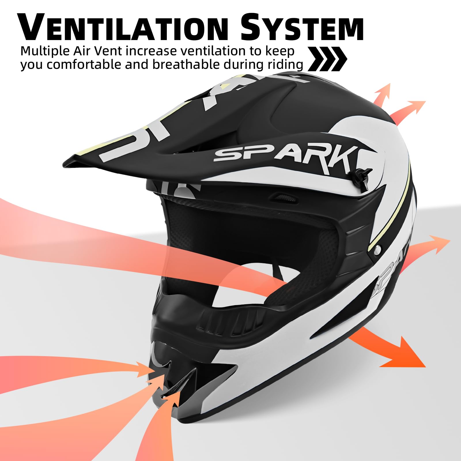 Dirt Bike Helmets Youth Adult Motocross Off-Road Motorcycle Moutain Bike Helmet Dot Approved Goggles Gloves Faceshield (Silver,