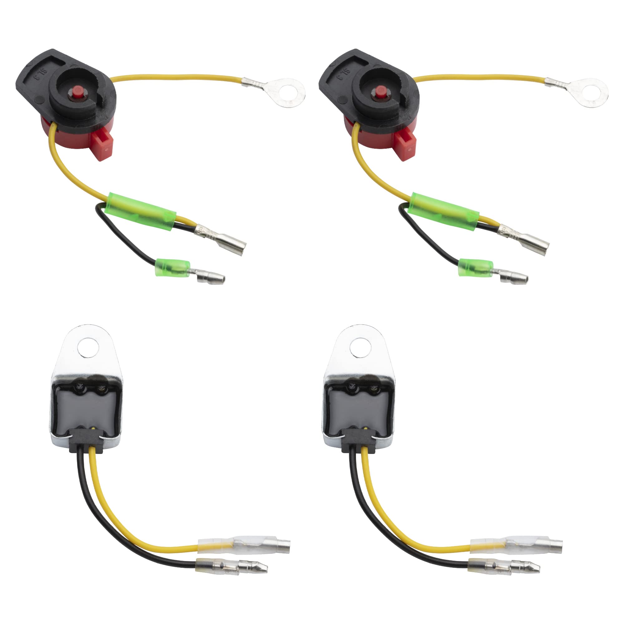 NFSpeeding On Off Switch Engine Kill Switch with 2 Low Oil Sensors for Honda GX120 GX160 GX200 GX240 GX270 GX340 GX390 - Black