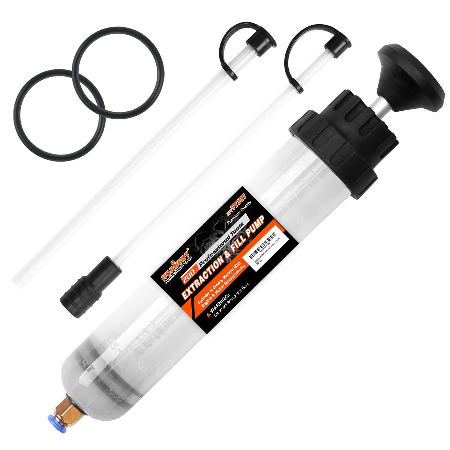 Horusdy 200Cc Fluid Extractor, Oil Extractor/Oil Syringe, Fluid Syringe Pump Manual Suction Vacuum Fuel Car Transfer