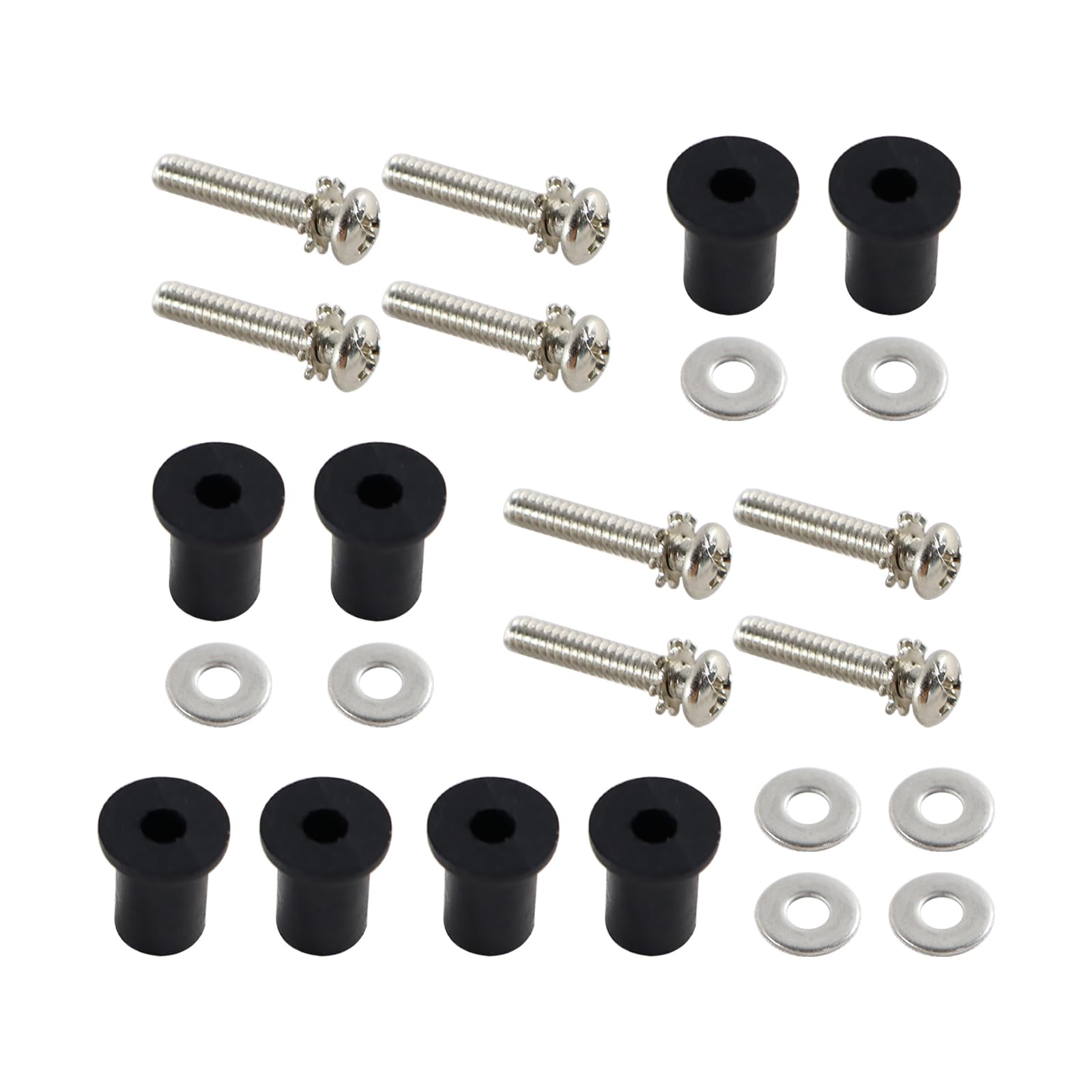 1409KMT Harley Headlight Well Nut Kit - Stainless Steel & Rubber - Fits Harley Touring Models - Model KMT-OT001449