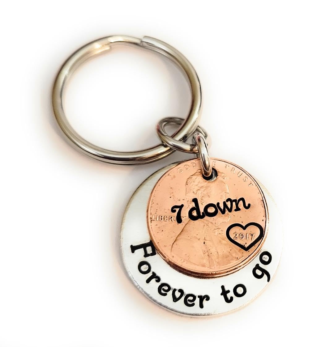 7 Year Anniversary Gift For Men, 7Th Wedding Anniversary For Husband, Dainty Gift For Couples, Down And Forever To Go