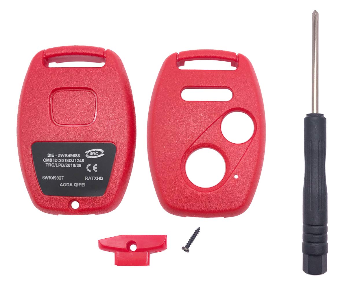 Horande Keyless Entry Remote Control Key Fob Cover Shell Fit For Honda 2003-2007 Accord Pilot 2005-2006 Cr-V Ridgeline Civic Fit Key Fob Case