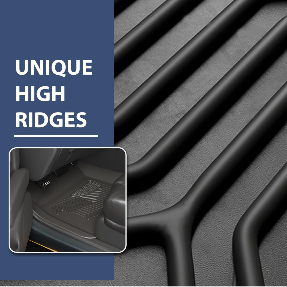 Pit66 Floor Mats Compatible With 2017-2024 Mazda Cx-5, 1St & 2Nd Row Tpe 3-Piece Premium Floor Liners Interior Accessories