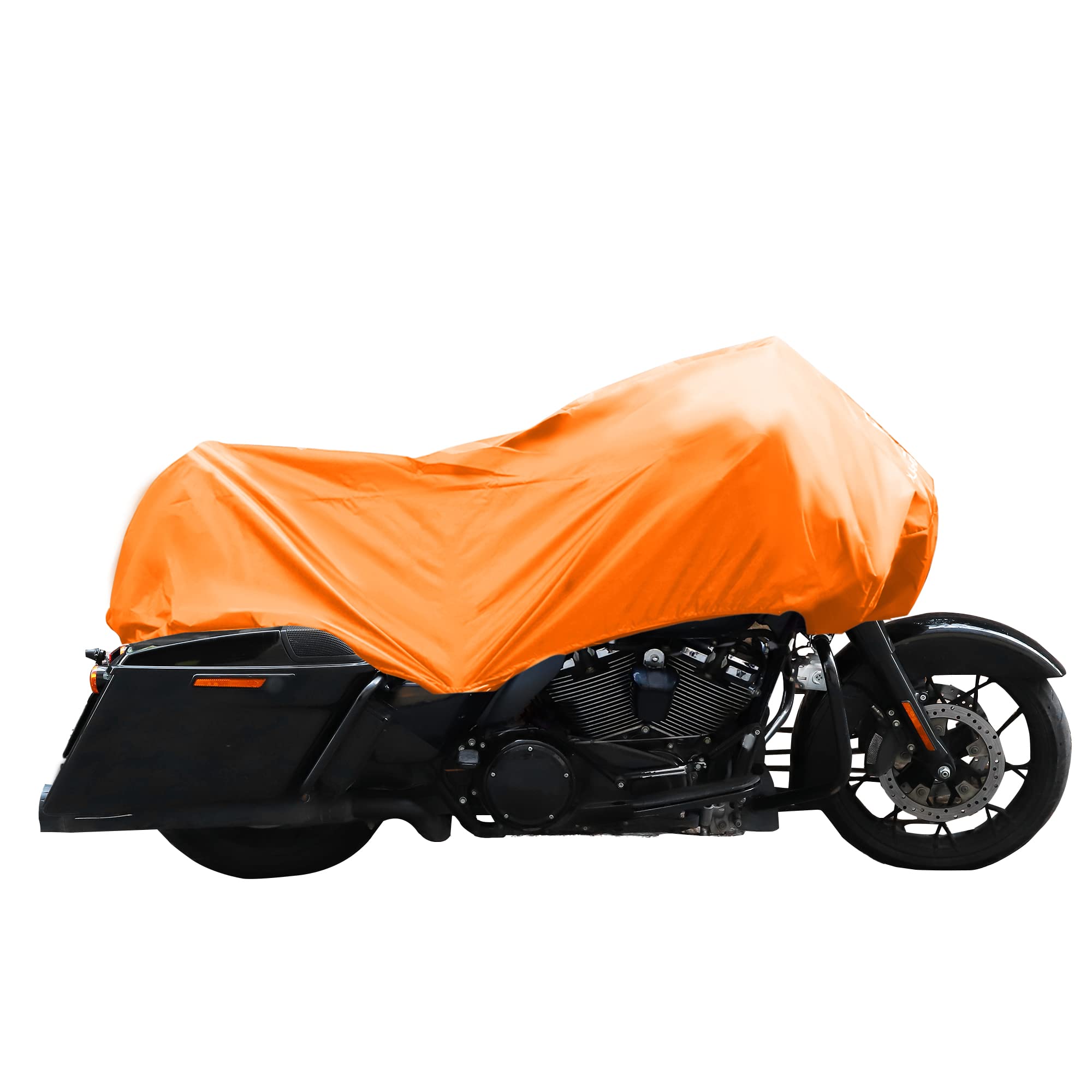 X Autohaux Motorcycle Cover Lightweight Half Cover Outdoor Waterproof Rain Dust Protector Orange Xl Size For Most Full Dress Tou