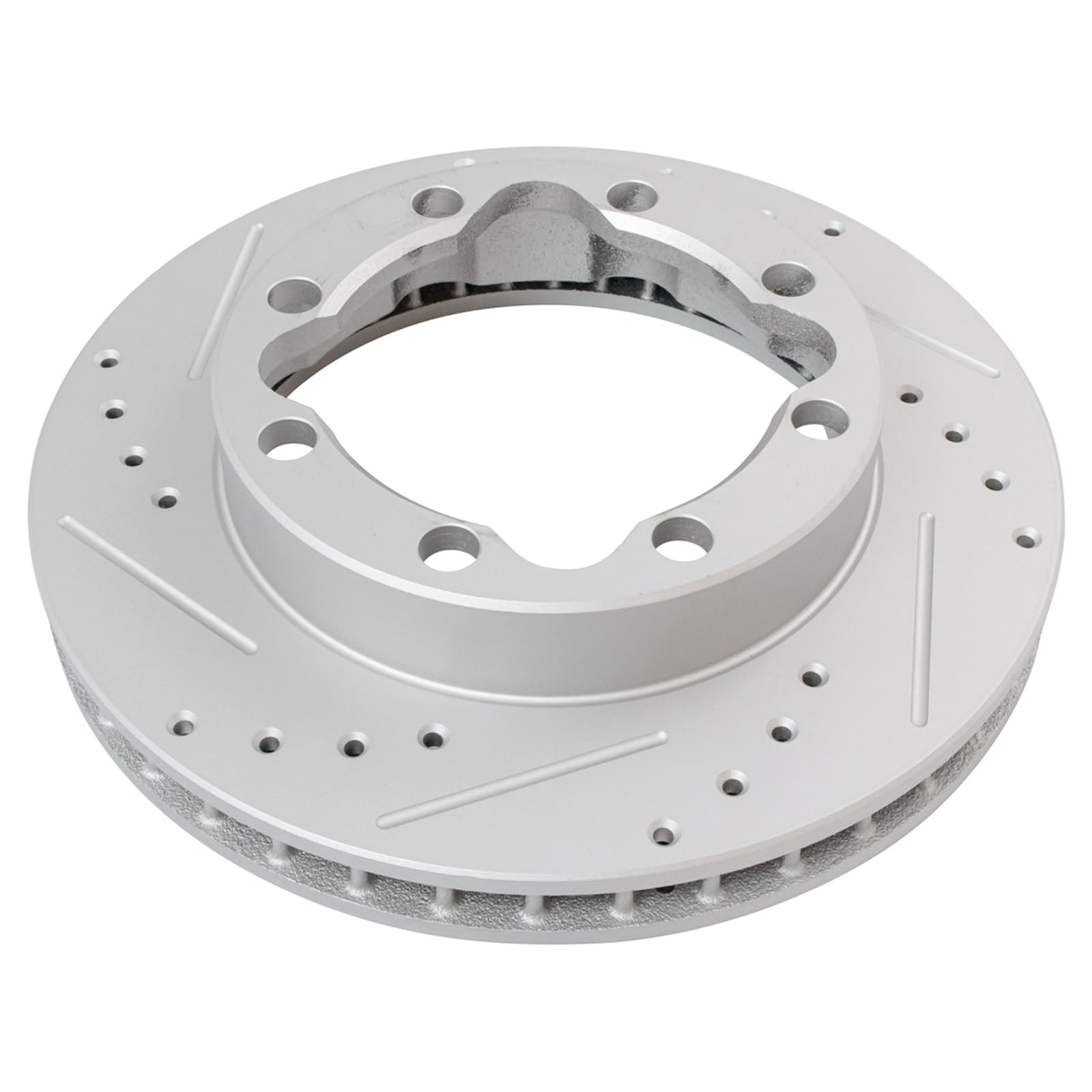 Trq Front Performance Brake Rotors Set Premium G-Coated Cross Drilled & Slotted Compatible With 1995-1999 Chevrolet K1500 Suburb