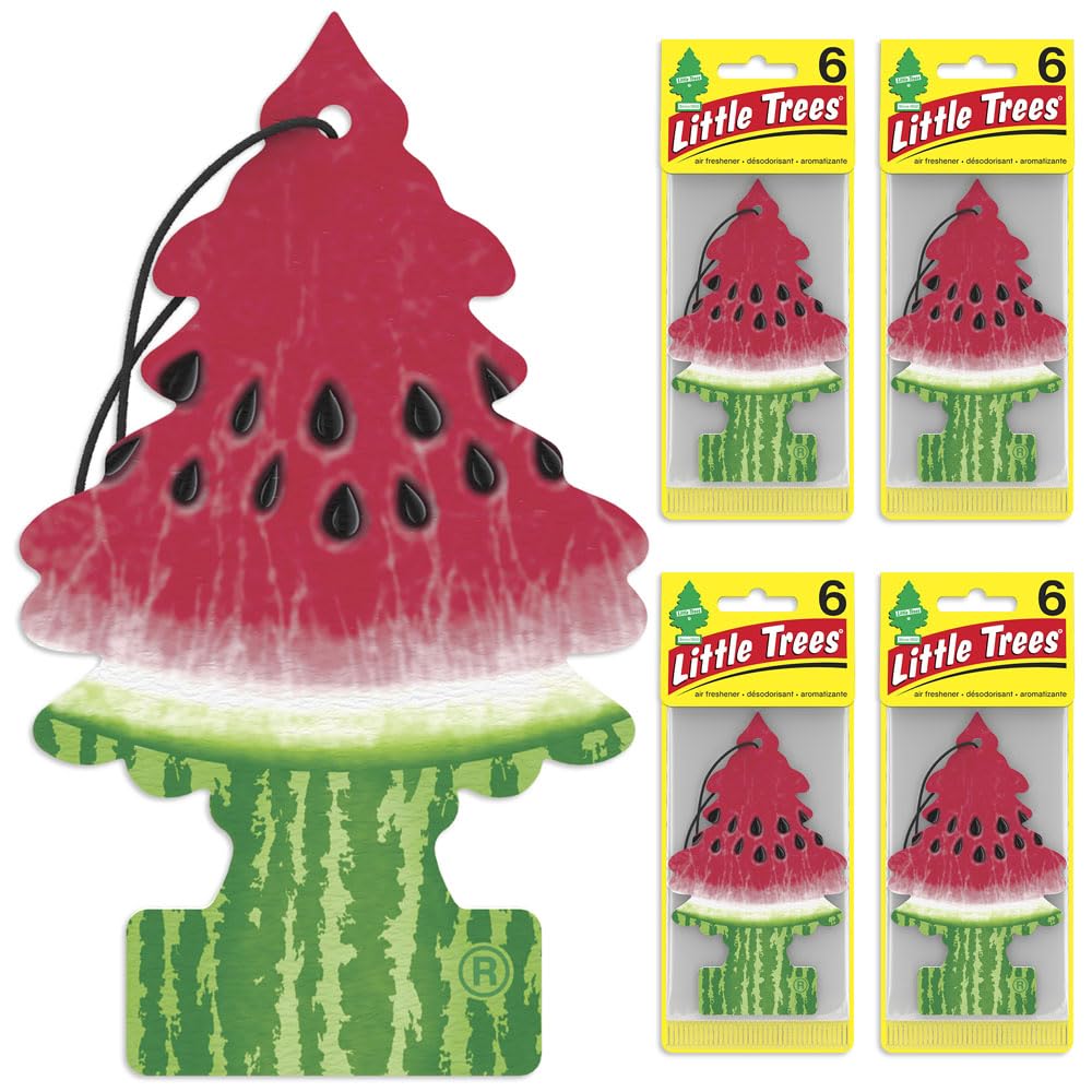 Little Trees Air Fresheners Car Air Freshener. Hanging Tree Provides Long Lasting Scent For Auto Or Home. Watermelon, 24 Air Fre