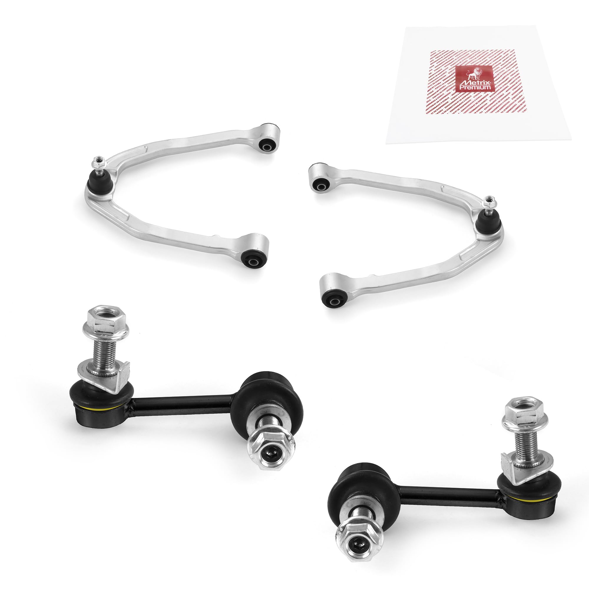 Metrix Premium Chassis Parts - 4 Pc Front L/R Upper Control Arm & Front Sway Bar Stabilizer End Link Kit Fits 03-07 Infiniti G35