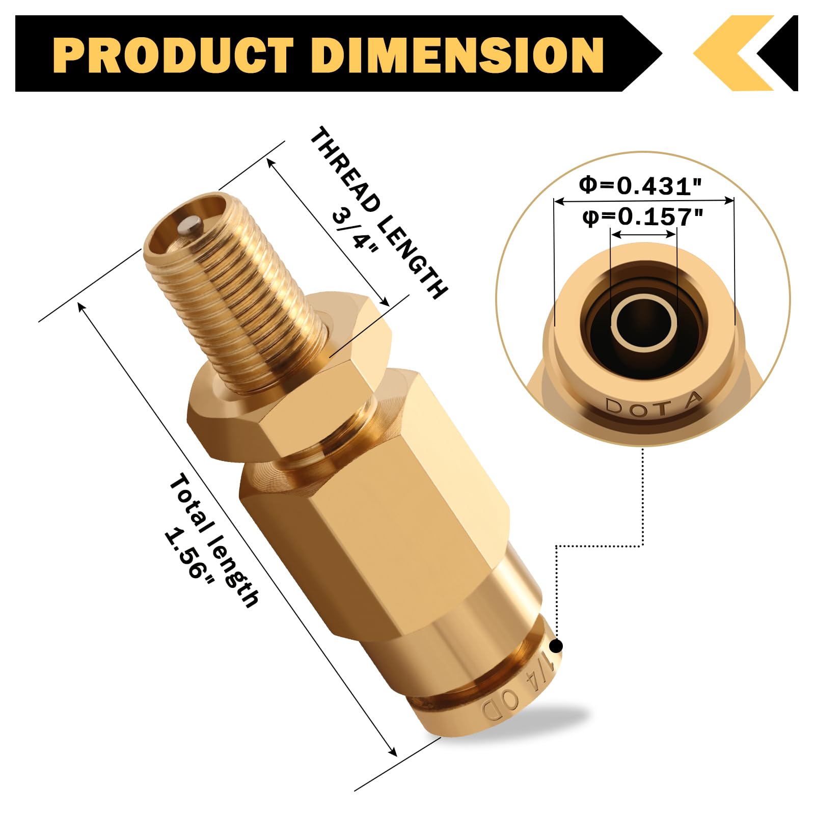CheeMuii 1/4" Inflation Schrader Valve - Push to Connect for Air Line Tubing, 2 PCS, Perfect for Semi Truck Trailer Tractor