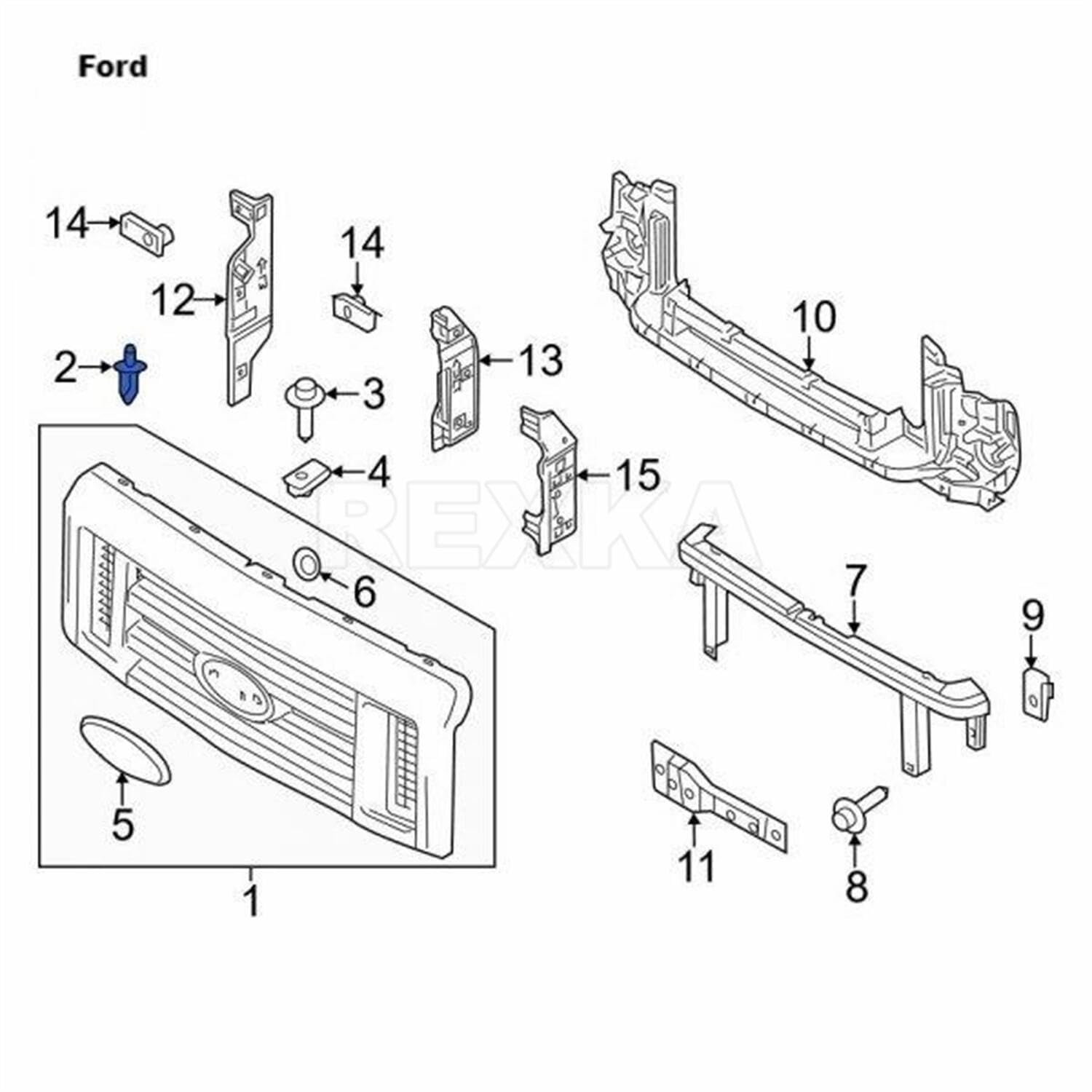 Rexka 30Pcs Air Dam & Grille Push-Type Clips For Cadillac Cts Sts Chevrolet Equinox Impala Malibu Gm 11589291 Ford W713331-S300