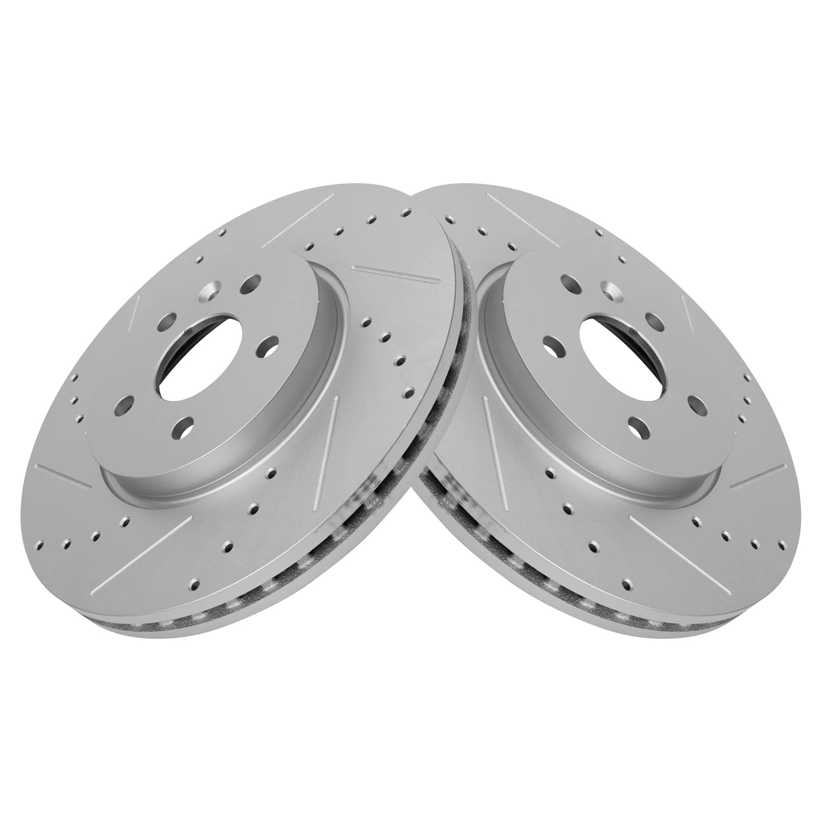 Trq Front Performance Brake Rotors Set Premium G-Coated Cross Drilled & Slotted Compatible With 2013-2022 Buick Encore 2013-2014