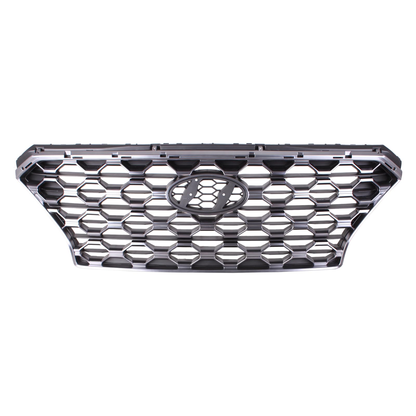 TYG (CAPA QUALITY) Chrome Front Grille Compatible with 2019-2020 Hyundai Santa Fe w/o Front View Camera, PP OEM Replacement Bump