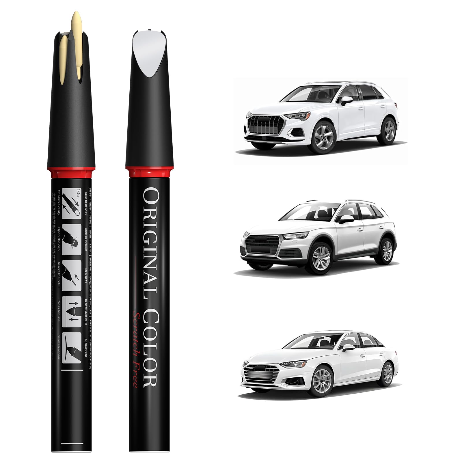 Carhoo LY9L/Z9 Arkona White Suitable for Audi Exact Match Touch Up Paint Pen Car Scratch Repair - Genuine Custom Color(16ml)