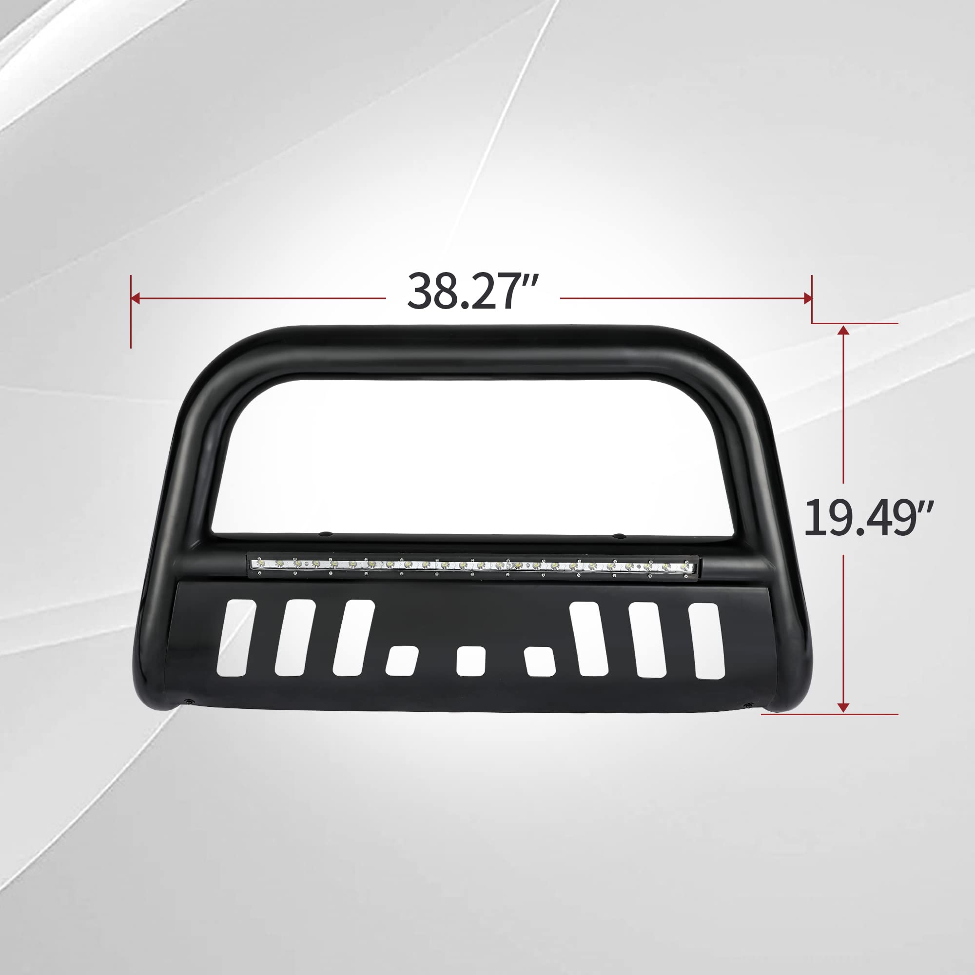 Autosaver88 Bull Bar With Led Light Bar Compatible For 2004-2023 Ford F-150//2003-2014 Navigator 3'' Tubing Front Grille Brush P