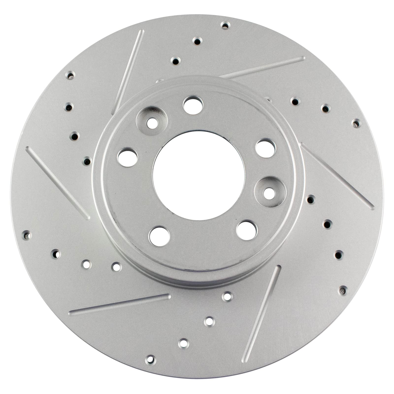 Trq Brake Rotors Set Performance Premium G-Coated Slotted X Drilled Front Driver & Passenger Side Compatible With 1998-2002 Ford